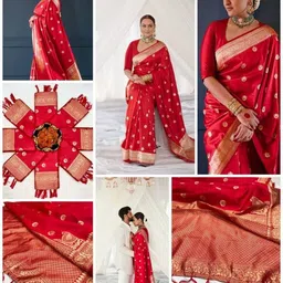 SARTHI FASHION HUB Woven Design Zari Silk Blend Handloom Saree image 3