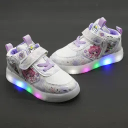 FEETWELL SHOES Fairies & Flowers Designed LED Velcro Closure Shoes - Purple-picture-27