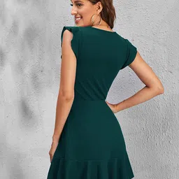 TASHVIKA'S Flutter Sleeve Ruffled Fit & Flare Mini Dress image 3