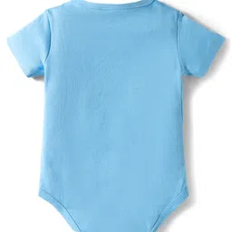 Babyhug Disney Interlock Knit Half Sleeves Onesie Leggings & Cap with Winnie the Pooh Graphic - Light Blue image 3