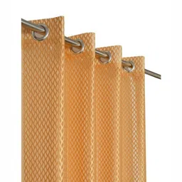 UrbanArts Gold-Toned Embroidered Sheer Long Door Curtain-image-43