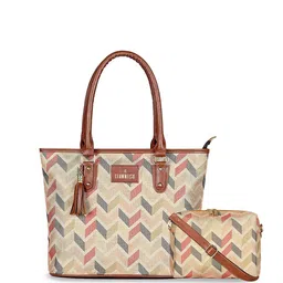 THE CLOWNFISH Printed Shopper Shoulder Bag with Tasselled image 1