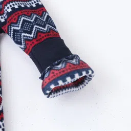 Crayonflakes Striped Pattern Jacquard Designed Polar Fleece Jogger - Navy Blue & Red image 5