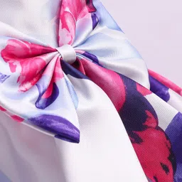 Mark & Mia Woven Cap Sleeves Party Dress With Floral Print & Bow Applique - White image 4