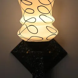 SOMIL Black & White Printed Glass Cylinder Shaped Wall Lamp image 5