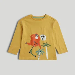 mothercare Boys Autumn Palms Printed Full Sleeve Regular Fit Cotton T-shirt-picture-19