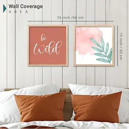 Kotart Brown & Pink 2 Pieces Wood Floral and Botanical Printed Wall Arts image 3