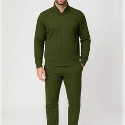 UllasPemium Men Olive Double Layer Winter Tracksuit-image-12
