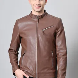 TBOJ Men Leather Lightweight Biker Jacket-picture-10