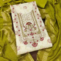 SAINOOR Floral Printed Embellished Semi-Stitched Dress Material-picture-25