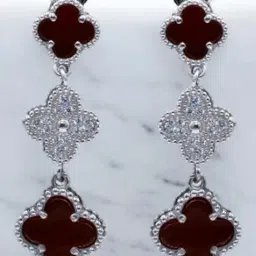 Rihi by P.C. Chandra Jewellers 925 Sterling Silver Floral Motif Drop Earrings-picture-25
