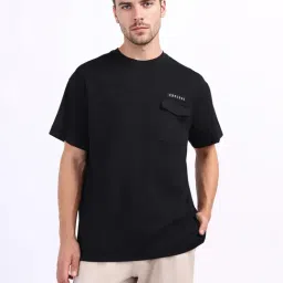 Iconic Mens Black Solid Crew Neck T-Shirt-image-65