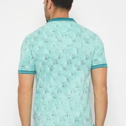 Duke Blue Blended Slim Fit Self Designed Polo T-Shirt image 2