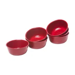 Varmora Polypropylene Maroon Plastic Mixing Bowls - Set of 6-picture-12