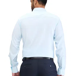 Park Avenue Blue Slim Fit Checks Shirt image 2