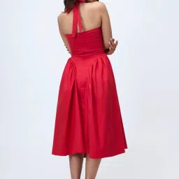 Color Capital Red Cotton Bodycon Dress image 2