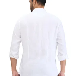 Raymond White Linen Contemporary Fit Shirt image 2
