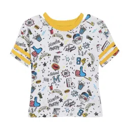 Blue Giraffe Kids White Cotton Printed T-Shirt-picture-43