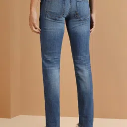 Allen Solly Blue Skinny Fit Distressed Jeans image 2