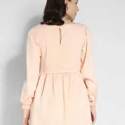 American Eagle Outfitters Peach Cotton Regular Fit A Line Dress image 2