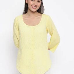 Fabindia Yellow Cotton Embroidered Shirt-picture-32