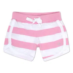 United Colors of Benetton Kids Pink & White Striped Shorts-picture-21