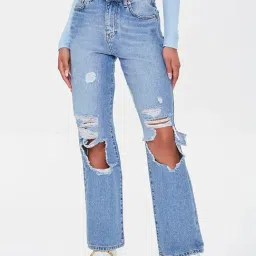 FOREVER 21 WOMEN HIGH WAIST STRAIGHT FIT REGULAR LENGTH JEANS-picture-14