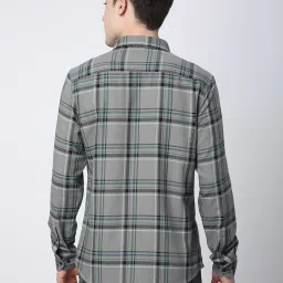 VASTRADO Core Fashion Grey Regular Fit Checks Shirt image 2