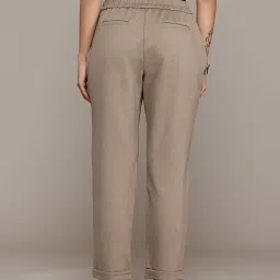 Label Ritu Kumar Beige Fitted Trousers image 2