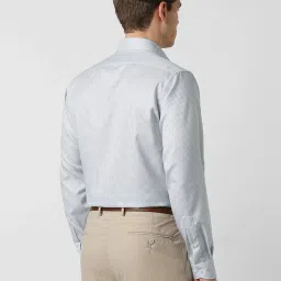 Van Heusen Blue Cotton Regular Fit Checks Shirt image 2