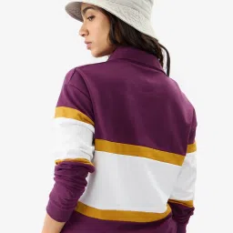 The Souled Store Purple & White Cotton Graphic Print Polo T-Shirt image 2