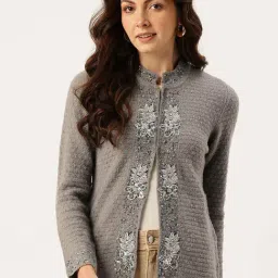 Apsley Grey Regular Fit Embellished Cardigan-picture-29