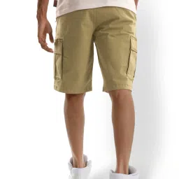 celio Celio* Khaki Regular Fit Cargo Shorts image 2
