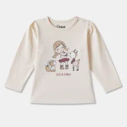 R&B Kids Beige Graphic Regular Fit Top-picture-23