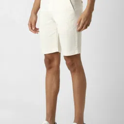 Peter England Cream Cotton Regular Fit Printed Shorts image 2