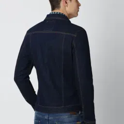 Van Heusen Navy Cotton Slim Fit Denim Jacket image 2