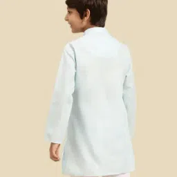 Sanwara Kids Sky Blue Cotton Regular Fit Kurta image 2