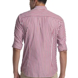Raymond Maroon Contemporary Fit Striped Shirt image 2