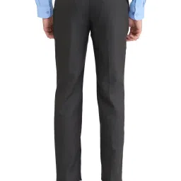 Park Avenue Brown Regular Fit Texture Trousers image 2
