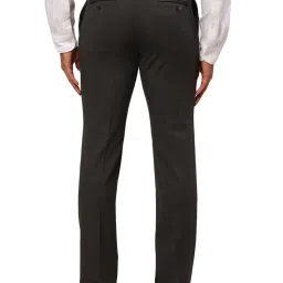 Raymond Grey Slim Fit Self Pattern Trousers image 2