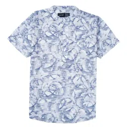 Cavio Boys Grey & Blue Printed Half Sleeves Shirt-image-28