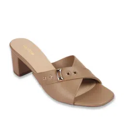 Mochi Women's Tan Casual Sandals image 2