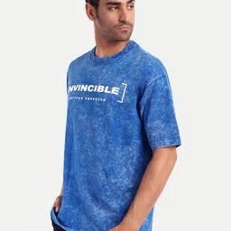 GRITPRO Men Typography Printed Round Neck Cotton Oversized T-shirt image 2