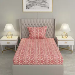 Raymond Home Delight Pink 104 TC Cotton Single Bedsheet with 1 Pillow Cover image 2