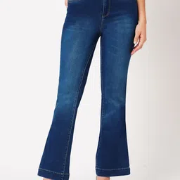 Kraus Jeans Women Flared High-Rise Light Fade Jeans-picture-31