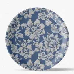 Nestroots Indigo Floral Multicolor Porcelain Wall Plate image 2