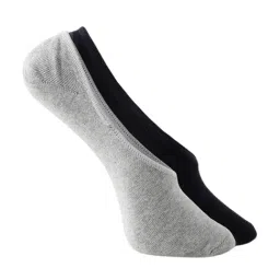 United Colors of Benetton Black & Grey Regular Fit Solid Socks - Pack Of 2-image-55