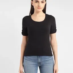 Levi's Black Cotton Regular Fit T-Shirt-image-20