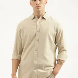 United Colors of Benetton Beige Slim fit Solid Shirts-picture-12