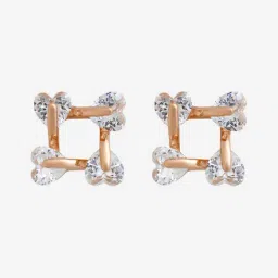 Kushal's Fashion Jewellery White Rose Gold Polished Silver Earring for Women-image-34